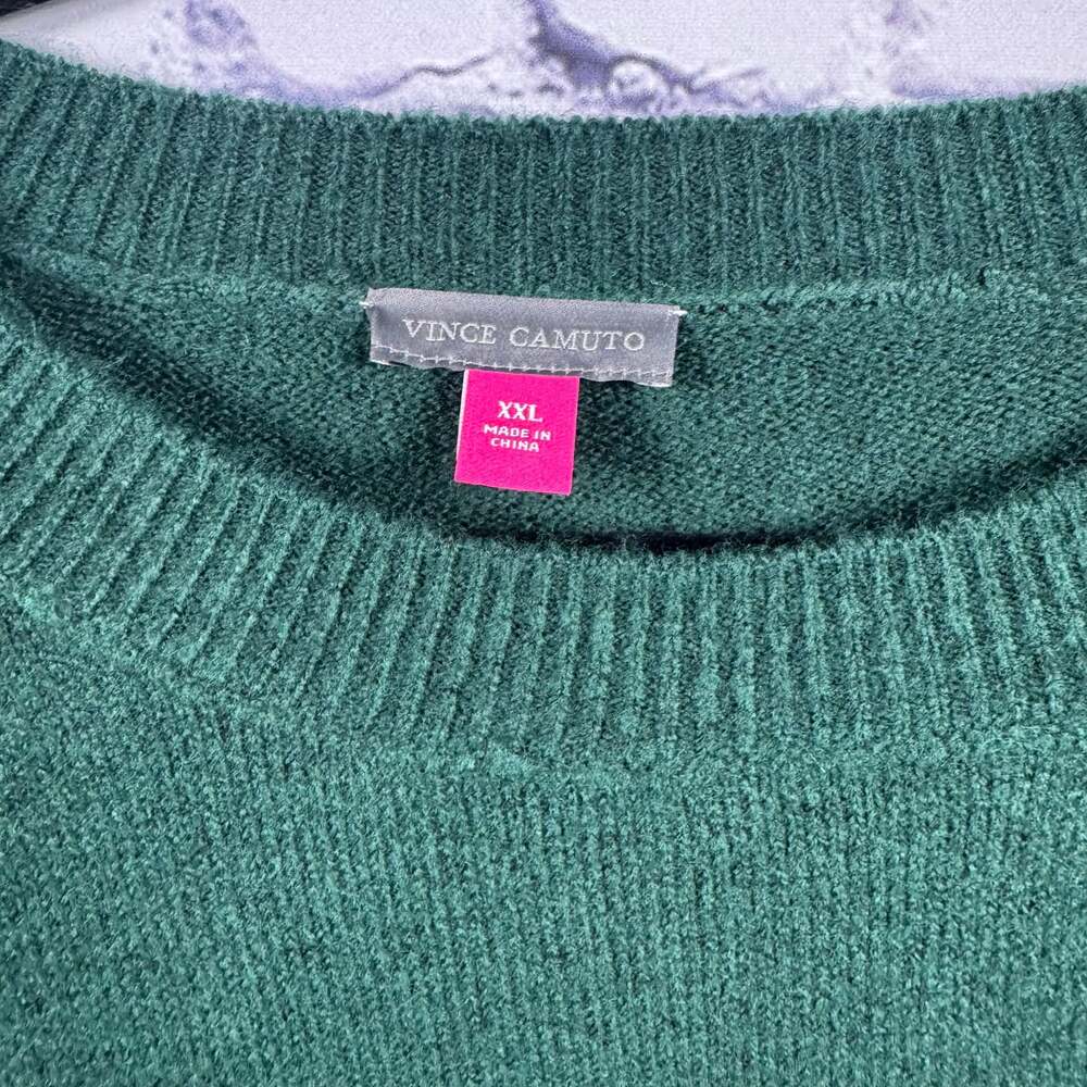 Vince Camuto Women's Green Gold “Peace” Holiday Sweater - Picture 4 of 7